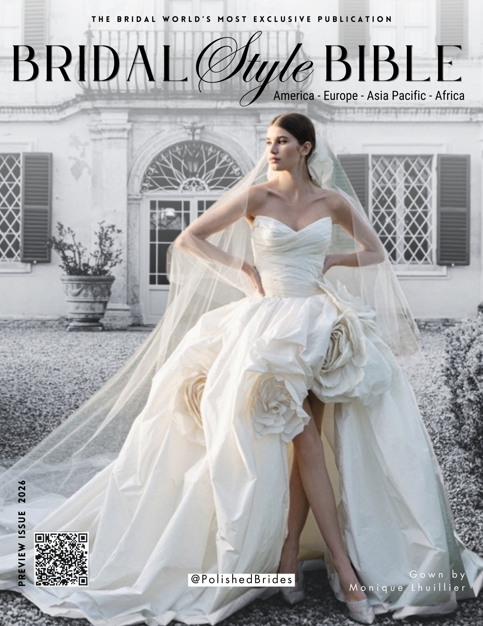 “Polished Brides Style Bible 2026 — luxury bridal collector’s book cover”